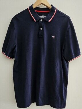 Vineyard Vines Edgartown Navy USA Polo Size M